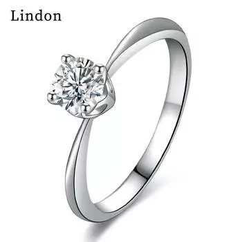 Классическое кольцо Lindon из медного сплава с цирконием, женские ювелирные изделия, свадебный подарок для вечеринки 9 серебряный