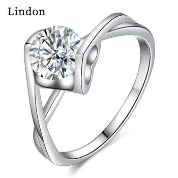 Классическое кольцо Lindon из медного сплава с цирконием, женские ювелирные изделия, свадебный подарок для вечеринки 9 серебряный