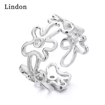 Классическое кольцо Lindon из медного сплава с цирконием, женские ювелирные изделия, свадебный подарок для вечеринки серебряный