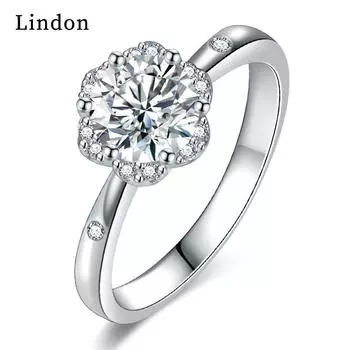 Классическое кольцо Lindon из медного сплава с цирконием, женские ювелирные изделия, свадебный подарок для вечеринки 9 серебряный