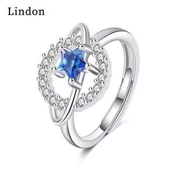 Классическое кольцо Lindon из медного сплава с цирконием, женские ювелирные изделия, свадебный подарок для вечеринки серебряный