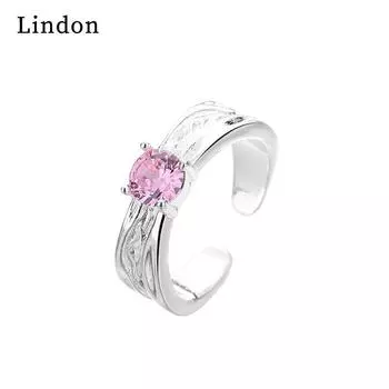 Классическое кольцо Lindon из медного сплава с цирконием, женские ювелирные изделия, свадебный подарок для вечеринки серебряный