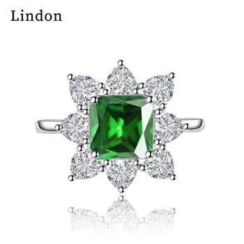 Классическое кольцо Lindon из медного сплава с цирконием, женские ювелирные изделия, свадебный подарок для вечеринки белый