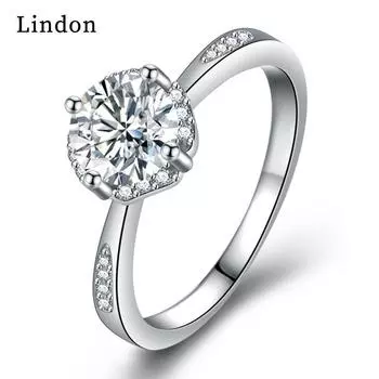 Классическое кольцо Lindon из медного сплава с цирконием, женские ювелирные изделия, свадебный подарок для вечеринки 9 серебряный