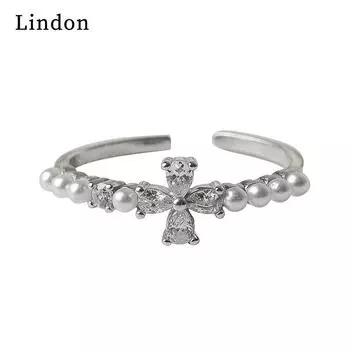 Классическое кольцо Lindon из медного сплава с цирконием, женские ювелирные изделия, свадебный подарок для вечеринки серебряный