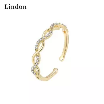 Классическое кольцо Lindon из медного сплава с цирконием, женские ювелирные изделия, свадебный подарок для вечеринки золотой