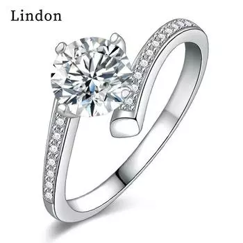 Классическое кольцо Lindon из медного сплава с цирконием, женские ювелирные изделия, свадебный подарок для вечеринки 9 серебряный
