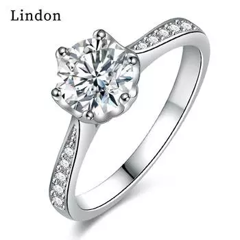 Классическое кольцо Lindon из медного сплава с цирконием, женские ювелирные изделия, свадебный подарок для вечеринки 9 серебряный