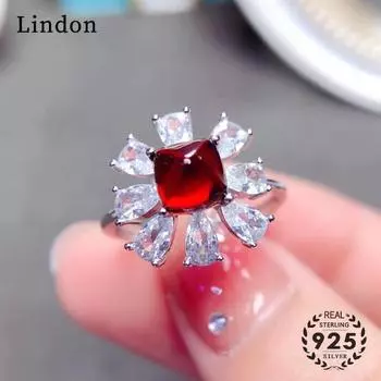 Классическое кольцо Lindon из медного сплава с цирконием, женские ювелирные изделия, свадебный подарок для вечеринки красный