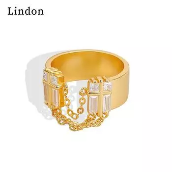 Классическое кольцо Lindon из медного сплава с цирконием, женские ювелирные изделия, свадебный подарок для вечеринки серебряный