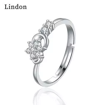 Классическое кольцо Lindon из медного сплава с цирконием, женские ювелирные изделия, свадебный подарок для вечеринки серебряный