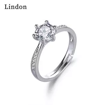 Классическое кольцо Lindon из медного сплава с цирконом, женские ювелирные изделия, свадебный подарок, вечеринка