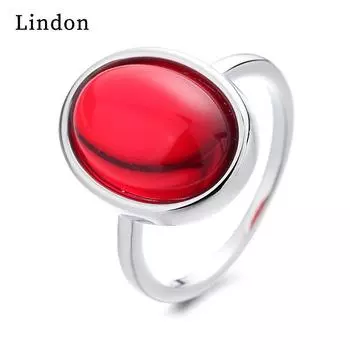 Классическое кольцо Lindon из медного сплава с цирконием, женские ювелирные изделия, свадебный подарок для вечеринки 6 красный