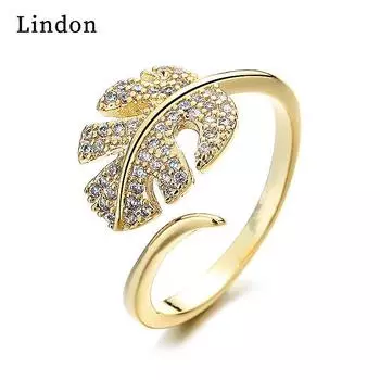 Классическое кольцо Lindon из медного сплава с цирконием, женские ювелирные изделия, свадебный подарок для вечеринки золотой