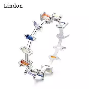 Классическое кольцо Lindon из медного сплава с цирконием, женские ювелирные изделия, свадебный подарок для вечеринки 6 разноцветный