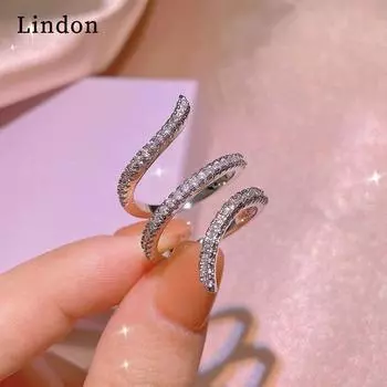 Классическое кольцо Lindon из медного сплава с цирконием, женские ювелирные изделия, свадебный подарок для вечеринки серебряный