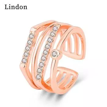 Классическое кольцо Lindon из медного сплава с цирконом, женские ювелирные изделия, свадебный подарок, вечеринка