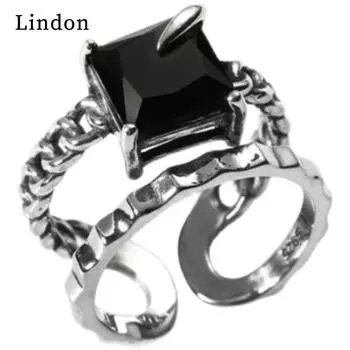 Классическое кольцо Lindon из медного сплава с цирконием, женские ювелирные изделия, свадебный подарок для вечеринки чёрный