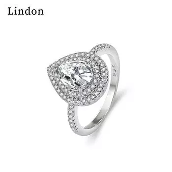 Классическое кольцо Lindon из медного сплава с цирконием, женские ювелирные изделия, свадебный подарок для вечеринки 6 серебряный