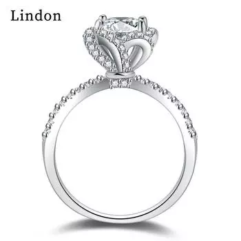 Классическое кольцо Lindon из медного сплава с цирконием, женские ювелирные изделия, свадебный подарок для вечеринки 9 серебряный