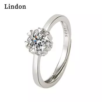 Классическое кольцо Lindon из медного сплава с цирконием, женские ювелирные изделия, свадебный подарок для вечеринки белый