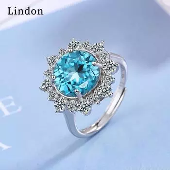 Классическое кольцо Lindon из медного сплава с цирконием, женские ювелирные изделия, свадебный подарок для вечеринки серебряный