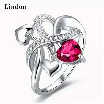 Классическое кольцо Lindon из медного сплава с цирконием, женские ювелирные изделия, свадебный подарок для вечеринки 5 серебряный