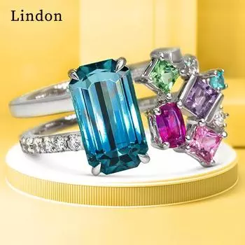 Классическое кольцо Lindon из медного сплава с цирконием, женские ювелирные изделия, свадебный подарок для вечеринки разноцветный