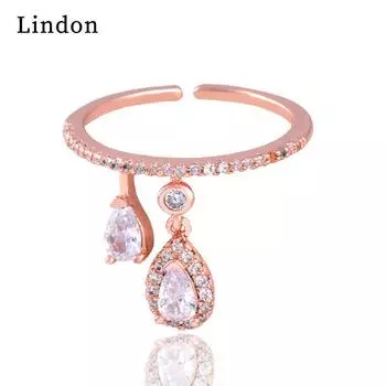 Классическое кольцо Lindon из медного сплава с цирконием, женские ювелирные изделия, свадебный подарок для вечеринки серебряный