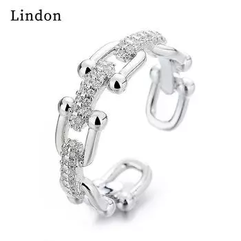 Классическое кольцо Lindon из медного сплава с цирконием, женские ювелирные изделия, свадебный подарок для вечеринки золотой