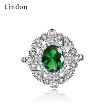 Классическое кольцо Lindon из медного сплава с цирконием, женские ювелирные изделия, свадебный подарок для вечеринки белый