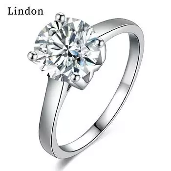 Классическое кольцо Lindon из медного сплава с цирконием, женские ювелирные изделия, свадебный подарок для вечеринки 9 серебряный