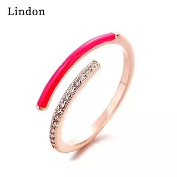 Классическое кольцо Lindon из медного сплава с цирконием, женские ювелирные изделия, свадебный подарок для вечеринки красный