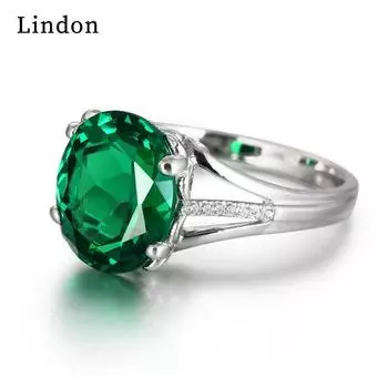 Классическое кольцо Lindon из медного сплава с цирконием, женские ювелирные изделия, свадебный подарок для вечеринки 6 зелёный