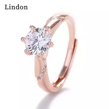 Классическое кольцо Lindon из медного сплава с цирконием, женские ювелирные изделия, свадебный подарок для вечеринки