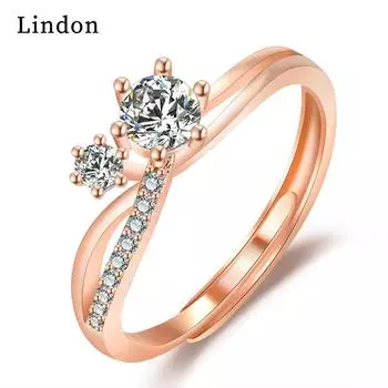 Классическое кольцо Lindon из медного сплава с цирконием, женские ювелирные изделия, свадебный подарок для вечеринки