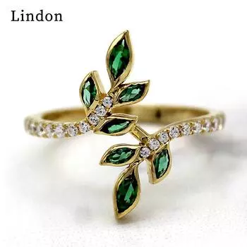 Классическое кольцо Lindon из медного сплава с цирконием, женские ювелирные изделия, свадебный подарок для вечеринки 6 золотой