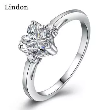 Классическое кольцо Lindon из медного сплава с цирконием, женские ювелирные изделия, свадебный подарок для вечеринки 9 серебряный