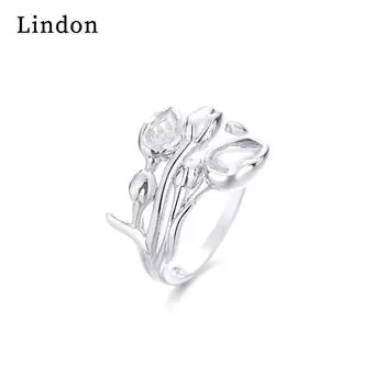 Классическое кольцо Lindon из медного сплава с цирконием, женские ювелирные изделия, свадебный подарок для вечеринки серебряный