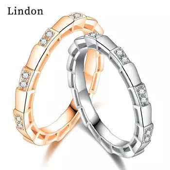 Классическое кольцо Lindon из медного сплава с цирконием, женские ювелирные изделия, свадебный подарок для вечеринки 9 серебряный