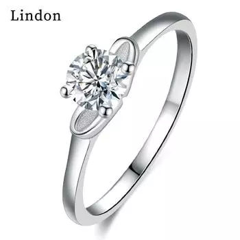 Классическое кольцо Lindon из медного сплава с цирконием, женские ювелирные изделия, свадебный подарок для вечеринки 9 серебряный