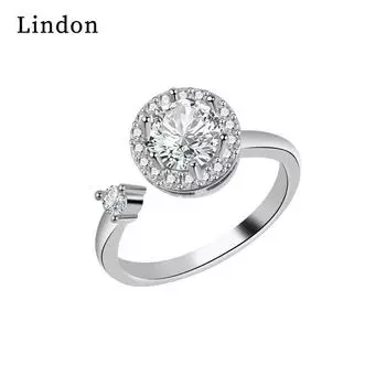 Классическое кольцо Lindon из медного сплава с цирконием, женские ювелирные изделия, свадебный подарок для вечеринки серебряный