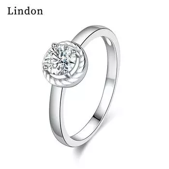 Классическое кольцо Lindon из медного сплава с цирконием, женские ювелирные изделия, свадебный подарок для вечеринки 9 серебряный