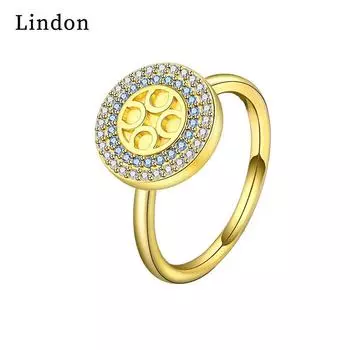 Классическое кольцо Lindon из медного сплава с цирконием, женские ювелирные изделия, свадебный подарок для вечеринки серебряный