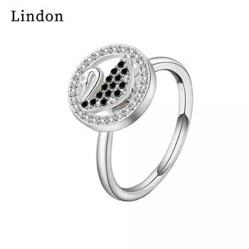 Классическое кольцо Lindon из медного сплава с цирконием, женские ювелирные изделия, свадебный подарок для вечеринки серебряный