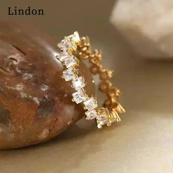 Классическое кольцо Lindon из медного сплава с цирконием, женские ювелирные изделия, свадебный подарок для вечеринки 6