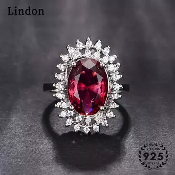 Классическое кольцо Lindon из медного сплава с цирконием, женские ювелирные изделия, свадебный подарок для вечеринки красный
