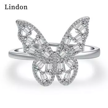 Классическое кольцо Lindon из медного сплава с цирконием, женские ювелирные изделия, свадебный подарок для вечеринки