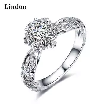 Классическое кольцо Lindon из медного сплава с цирконием, женские ювелирные изделия, свадебный подарок для вечеринки 9 серебряный