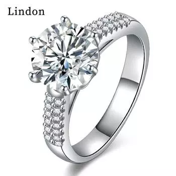 Классическое кольцо Lindon из медного сплава с цирконием, женские ювелирные изделия, свадебный подарок для вечеринки 9 серебряный